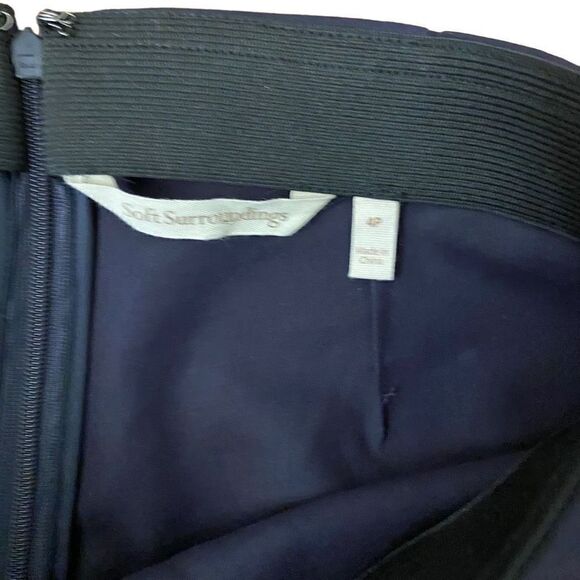Soft Surroundings Navy Blue High Rise Ponte Pants Trousers Size 4P - Picture 3 of 5